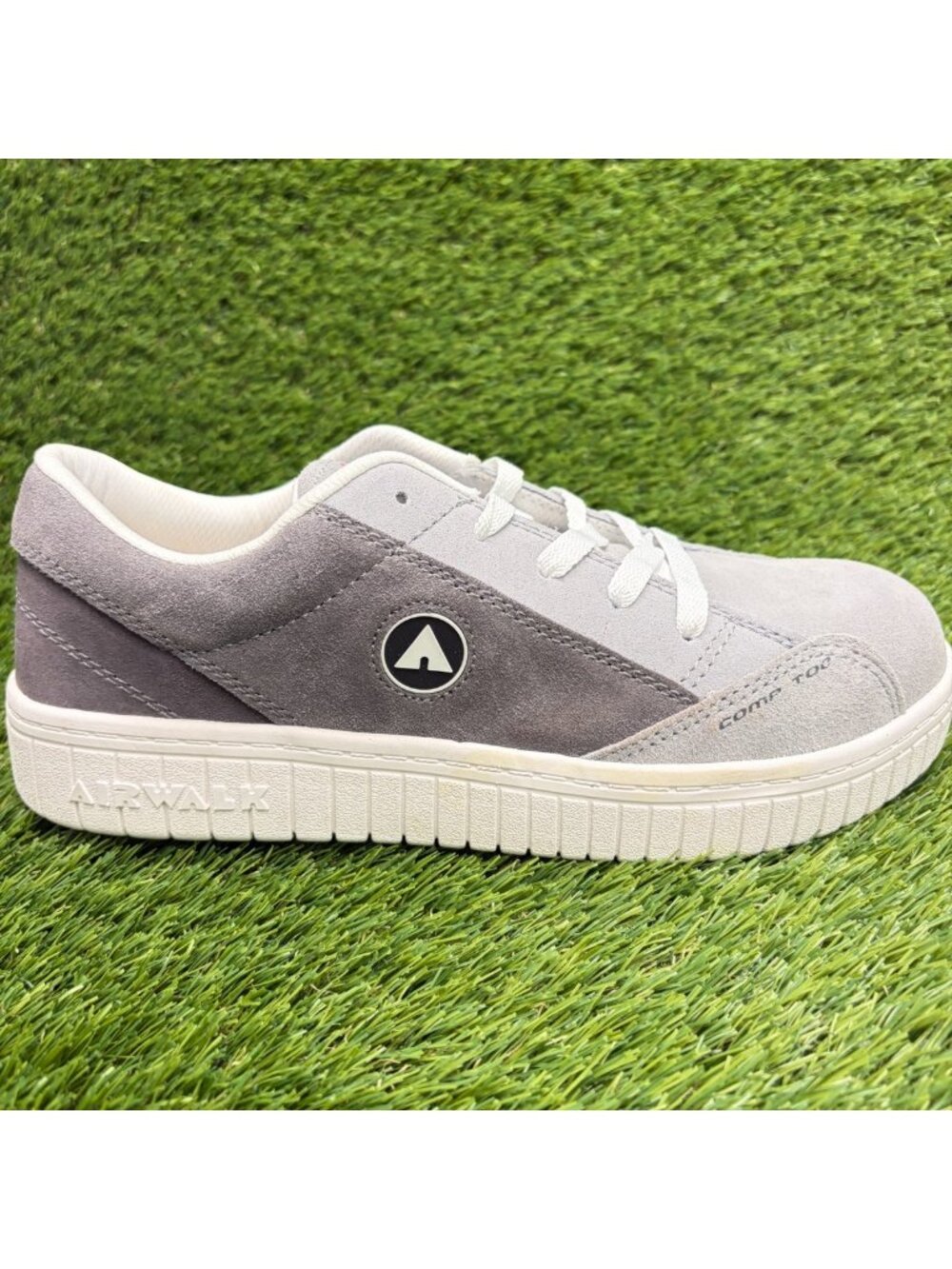 Airwalk Camino Womens Size 10D Gray White Suede Composite Toe Safety Work Shoes